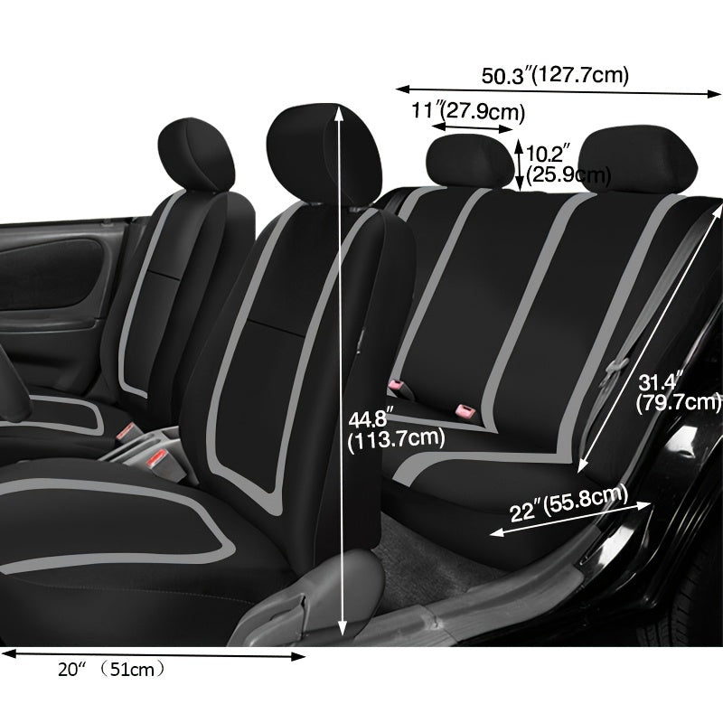 Car Seat Covers Full Set, Gray Purple Black Blue Red Purple Car Seat Cushion  Car Seat Protector Car Decoration Airbag Safe