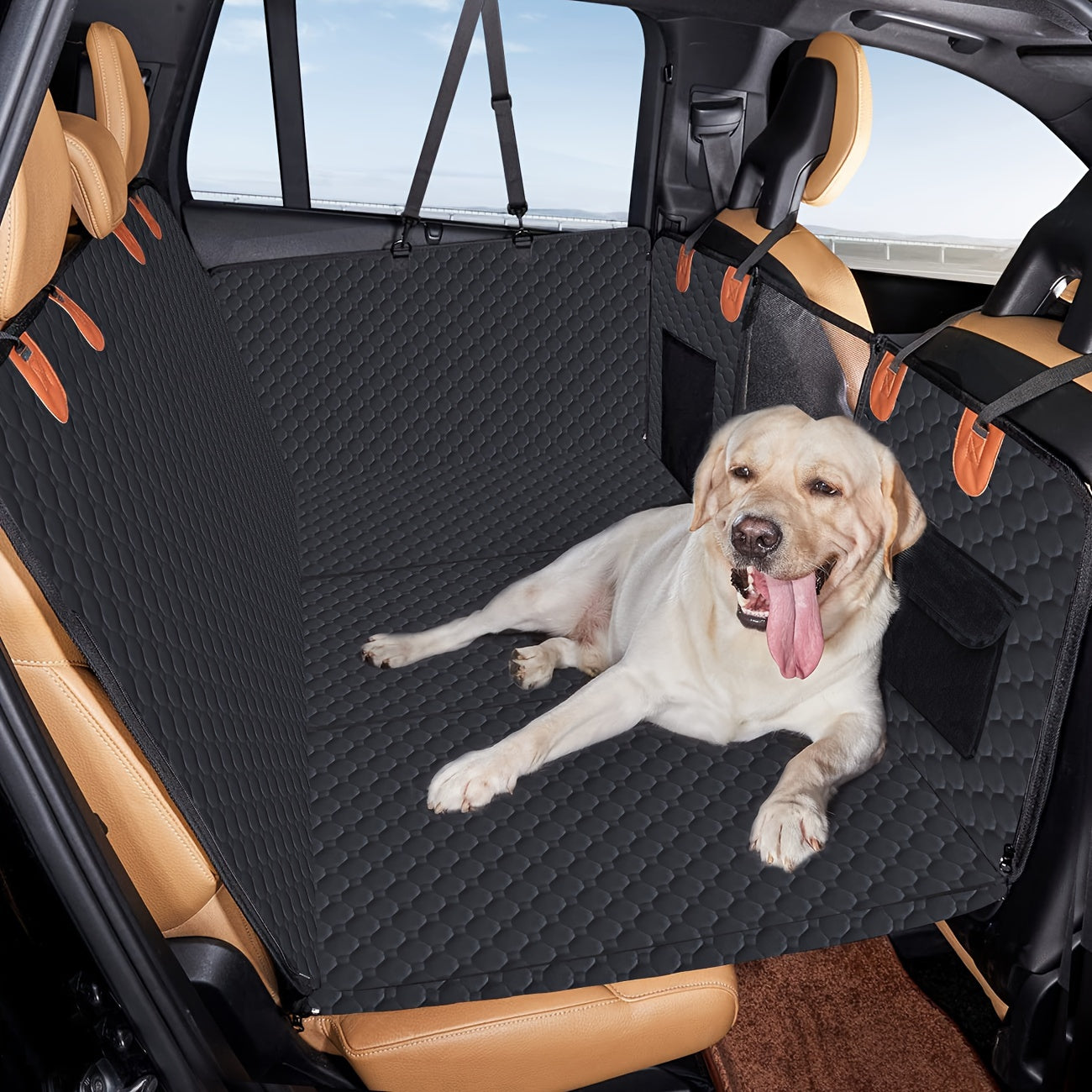1pc Dog Car Seat Cover, Waterproof Seat Cover With Hard Bottom, Scratch Proof Nonslip Durable Soft Back Seat Covers For Cars Trucks And SUVs