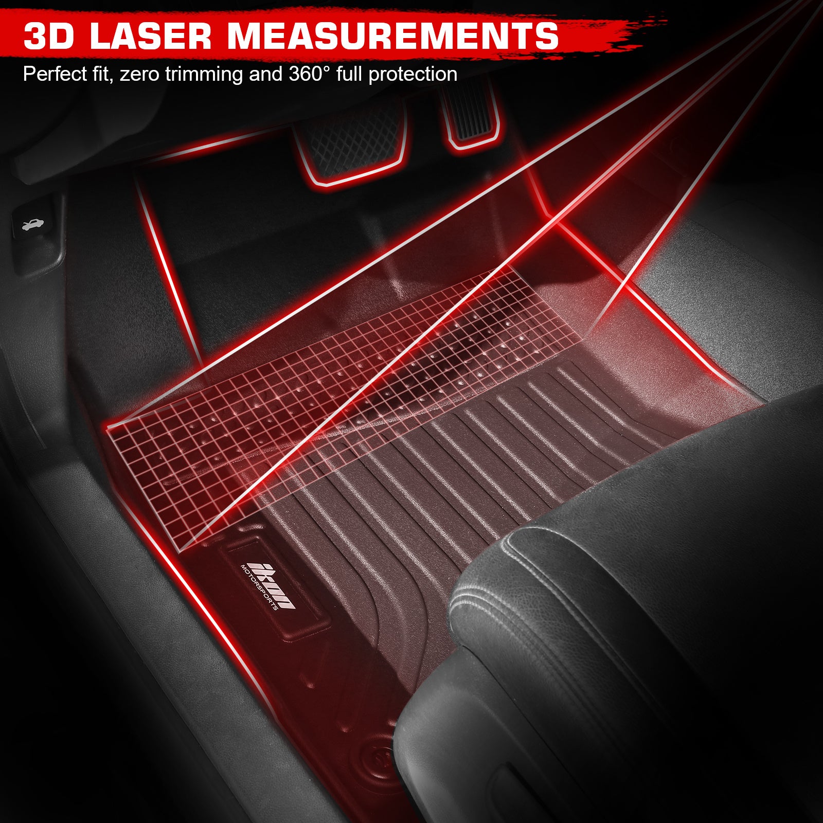 3D TPE Floor Mats, For Honda For HR-V 2016-2022, All Weather Waterproof Anti-Slip Floor Liners, Front & 2nd Row Full Set Car Interior Accessories, Black