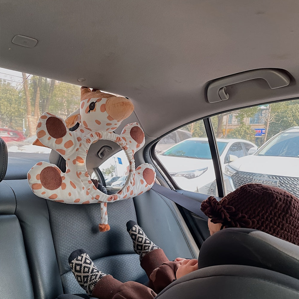 Creative Youngsters Large Multicolor Polyester Reverse Viewing Mirror - Enhance Safety, Interior Car Decoration, and Rear View Convenience - Doll Rearview Basket Mirror with Hanging Accessories