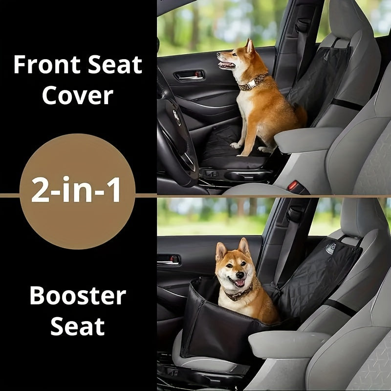 Deluxe Dog Car Seat Cover with Zipper - Scratch & Hair Resistant Pet Front Seat Protector for Cars, Trucks, and SUVs