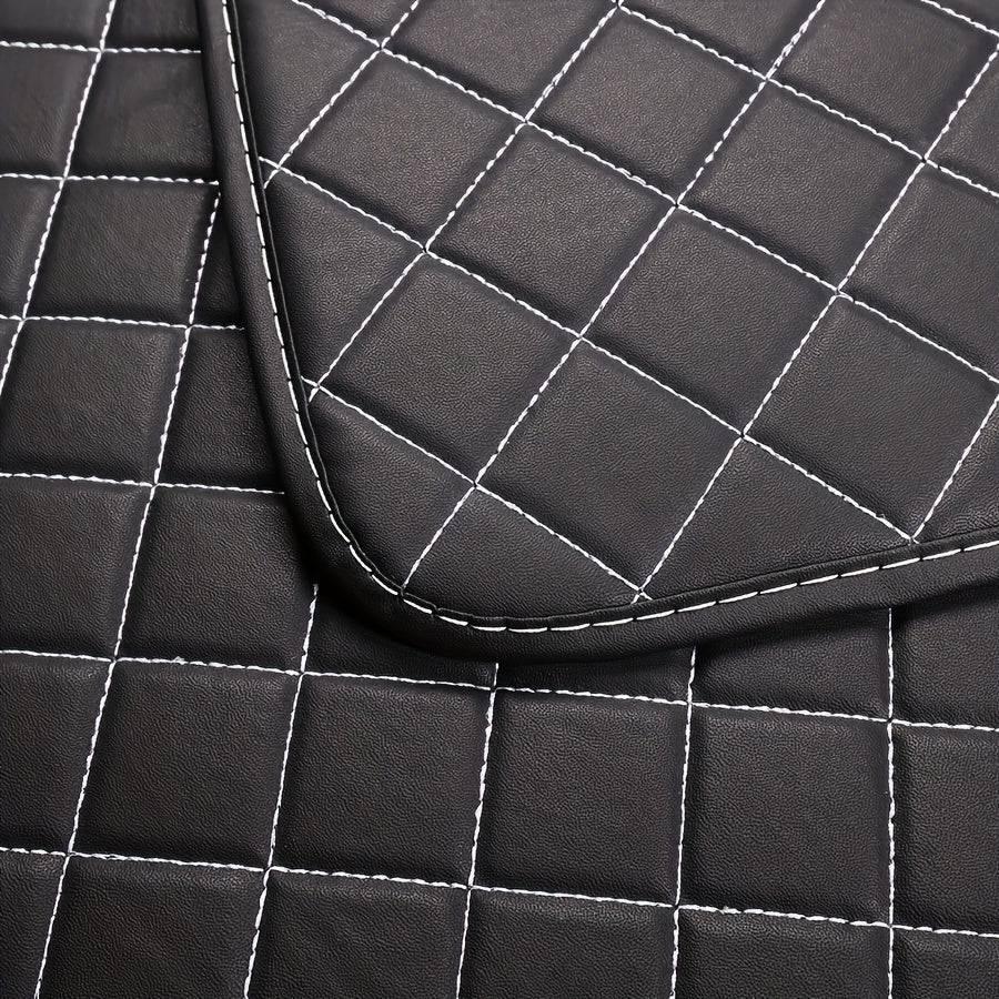 5pcs Faux Leather Car Floor Mats Set, Waterproof Faux Leather, Front & Rear Seat Protection, Auto Interior Accessories, Custom Fit for Various Vehicle Models