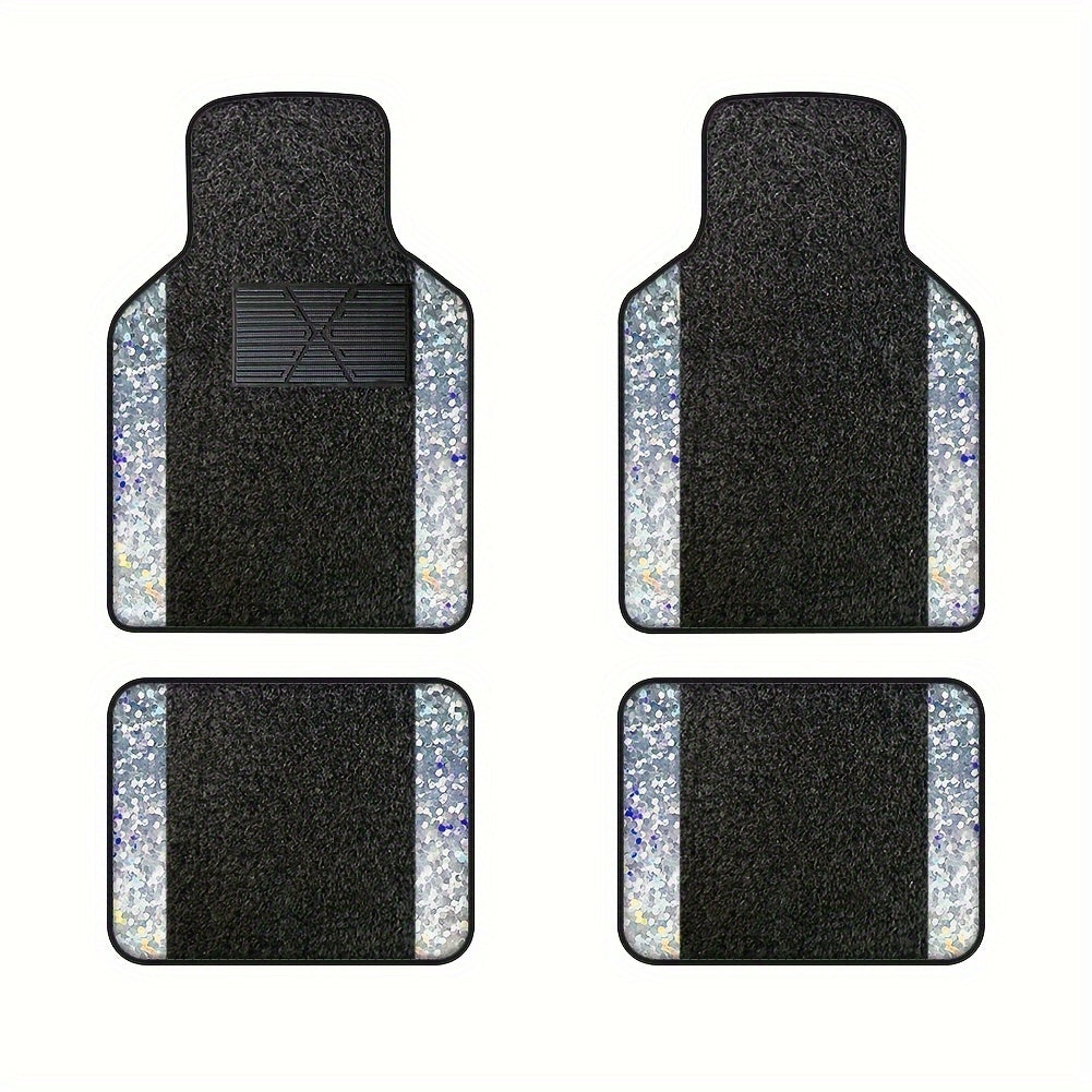 Muchkey Universal Fit Automotive Floor Mats fits Most Cars, SUVs, and Trucks, Colorful Outline Design Full Set Floor Liners