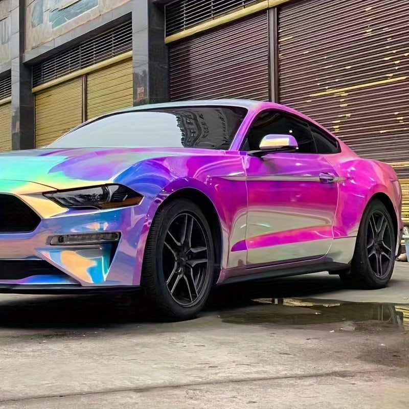 [Rainbow Gradient] PVC Rainbow Gradient Electroplated Vinyl Wrap | High-Quality | Universal Fit | Durable & Eye-Catching Design | Vehicle Customization