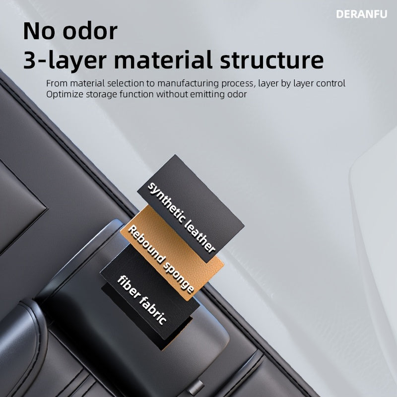 1 Piece PU Leather Universal Car Seat Back Storage Bag - Large Capacity Multifunctional Pocket with Rear Storage for Organizing Essentials