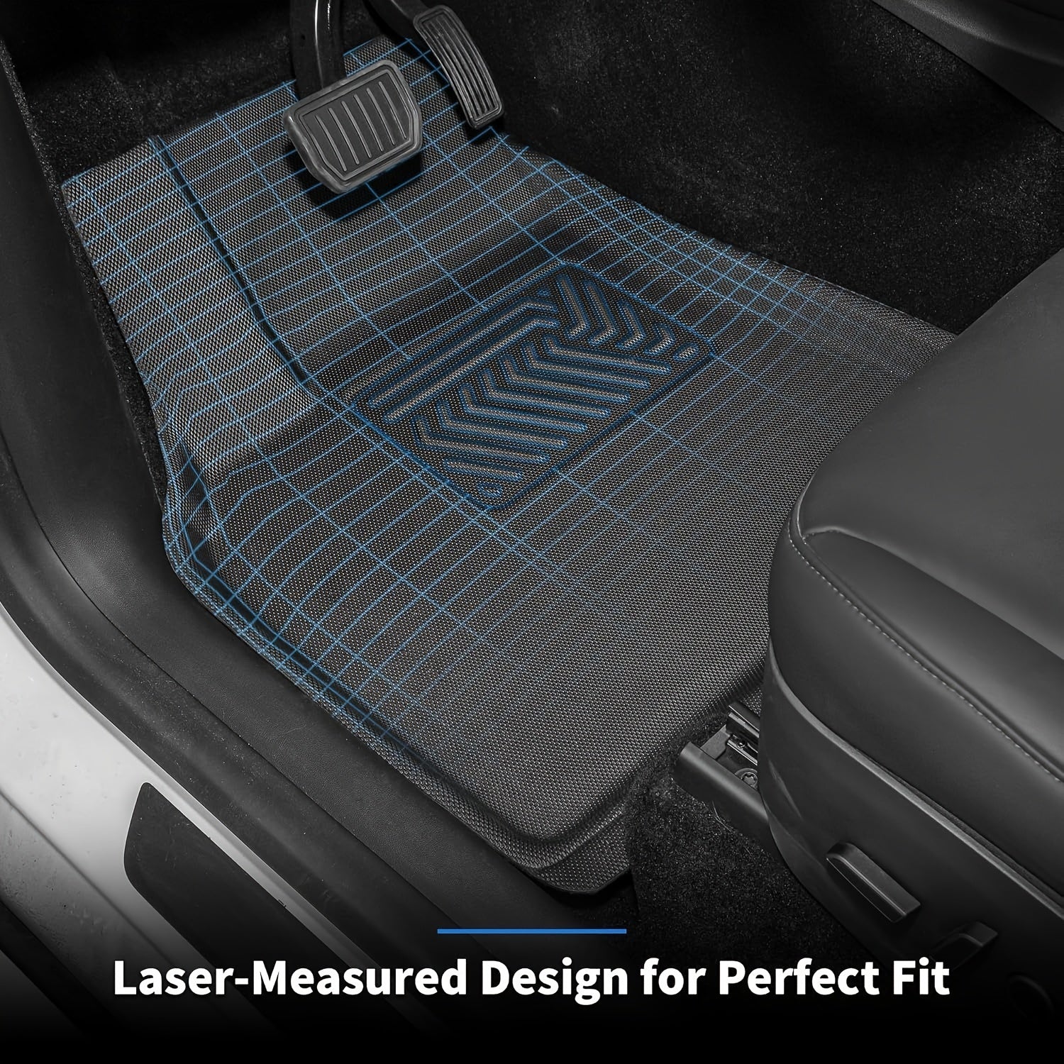 Floor Mats for Tesla Model 3 Highland 2024, All Weather TPR XPE Floor Mats Full Set 1st and 2nd Row, Cargo Liner