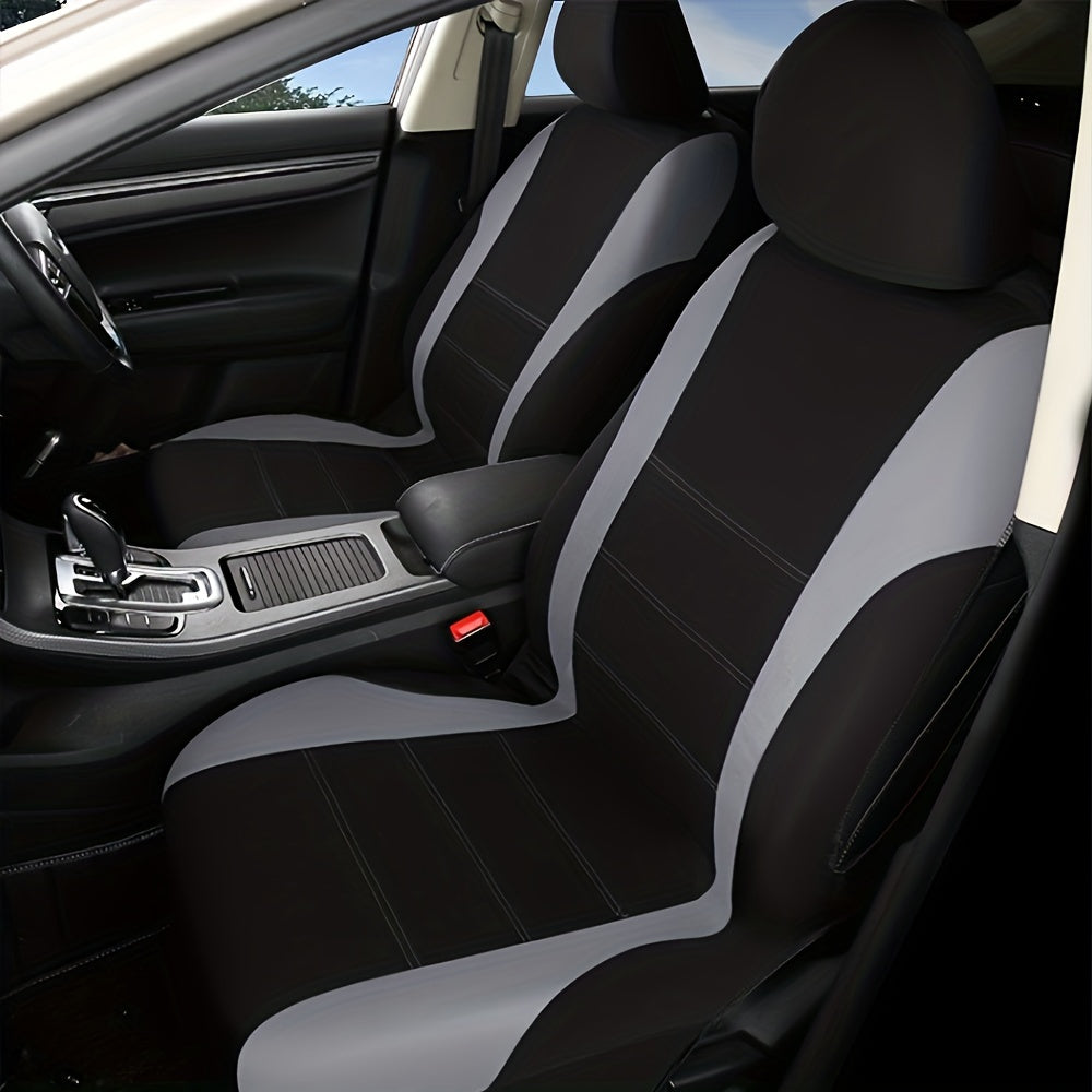 Car Seat Covers, Polyester Front Pairs Gray Black Tan Blue Red Car Seat Cushion Universal Car Seat Protector Auto Accessories Fashion Decoration