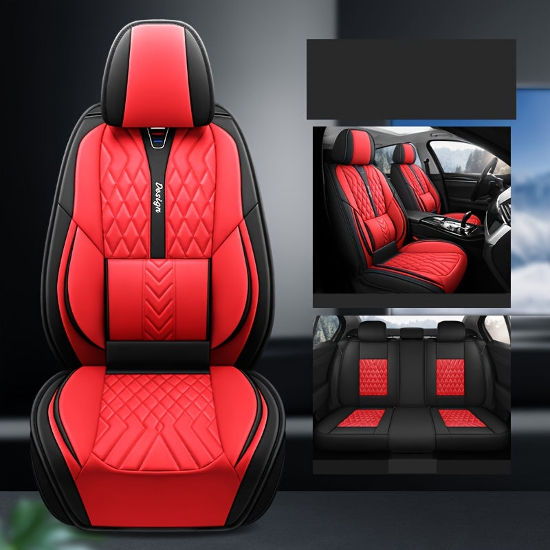 Luxurious And Stylish Five-seater Car Seat Covers Made Of Durable PU Leather, Suitable For All Seasons, Providing Full Cover For The Seats.