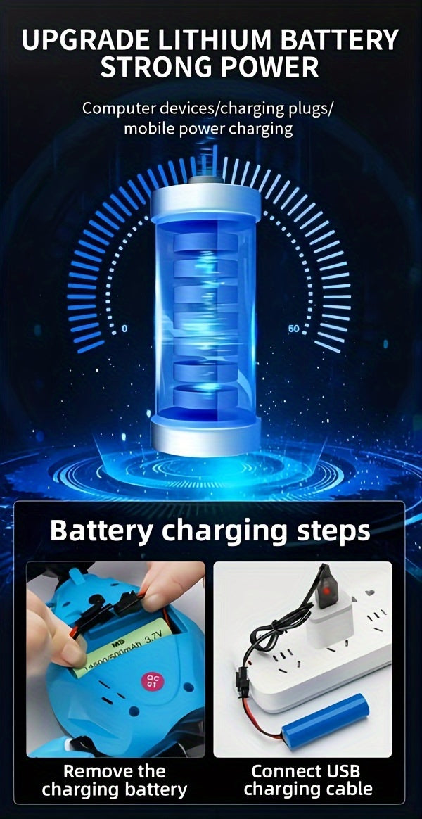 2.4G Remote Control Deformable 360 Degree Rotation Four-Wheel Drive Eohemoral Stunt Off-Road Vehicle Toy for Halloween, Christmas Gift