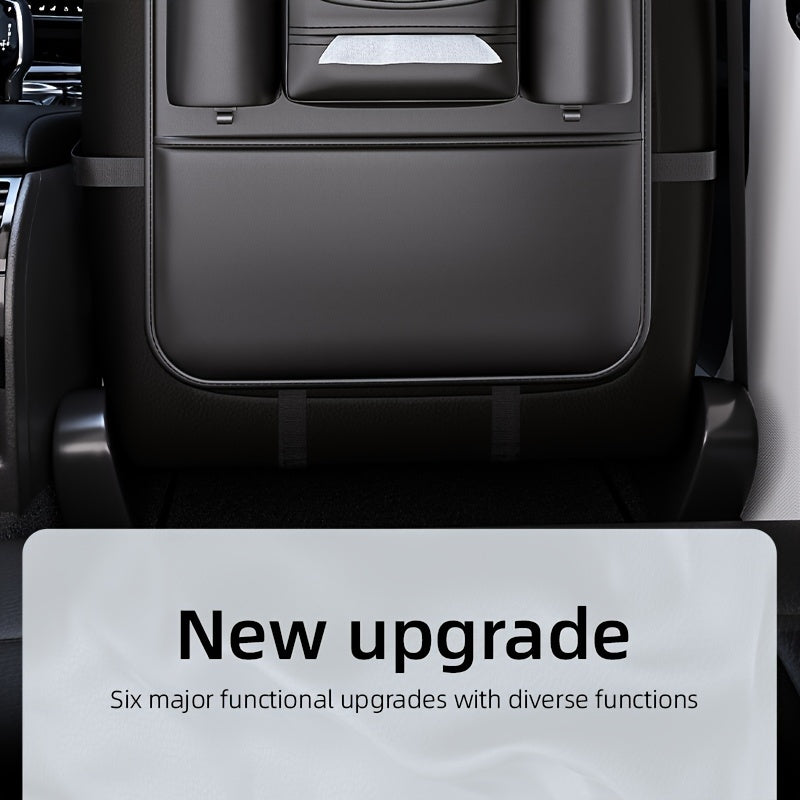 1 Piece PU Leather Universal Car Seat Back Storage Bag - Large Capacity Multifunctional Pocket with Rear Storage for Organizing Essentials