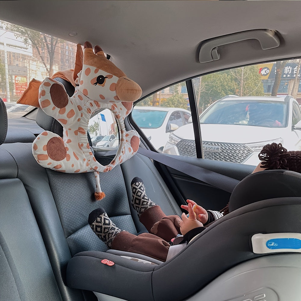Creative Youngsters Large Multicolor Polyester Reverse Viewing Mirror - Enhance Safety, Interior Car Decoration, and Rear View Convenience - Doll Rearview Basket Mirror with Hanging Accessories