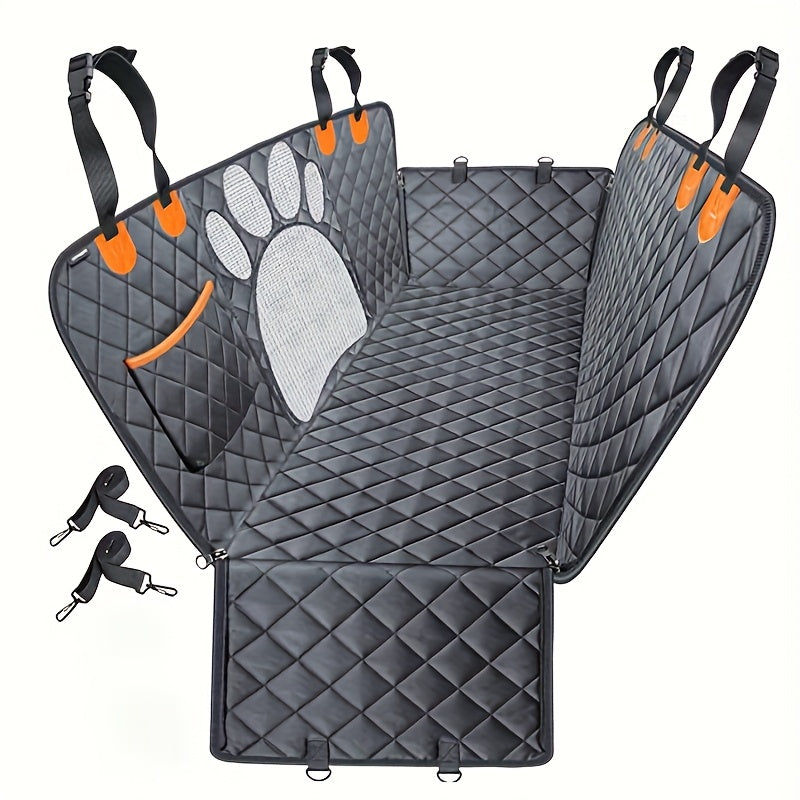 Dog Seat Cover, Pet Dog Seat Cover Hammock Heavy Duty Scratch Resistant Slip Durable Soft Pet Rear Seat Cover For Cars, Trucks And SUVs Pet Car Mat Open Net Waterproof Dog Car Seat Cushion Trunk Anti Slip Wear Resistant Pet S