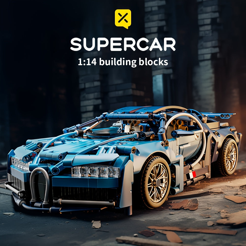 BrzXproe Supercar 1:14 Scale Building Blocks Model Kit - ABS Constructible Toy Vehicle, Perfect Gift for Festivities, Birthdays, Christmas, Halloween, Thanksgiving, New Year's, and Parties for Ages 14+