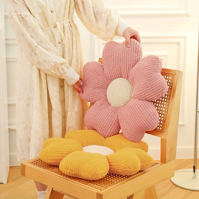 [1pc Breathable Flower Seat Cushion] 1pc Home Decorative Cushion, Breathable Flower Seat Cushion, Table Chair Cushion Floor Pillow For Sofa Couch Bed Office