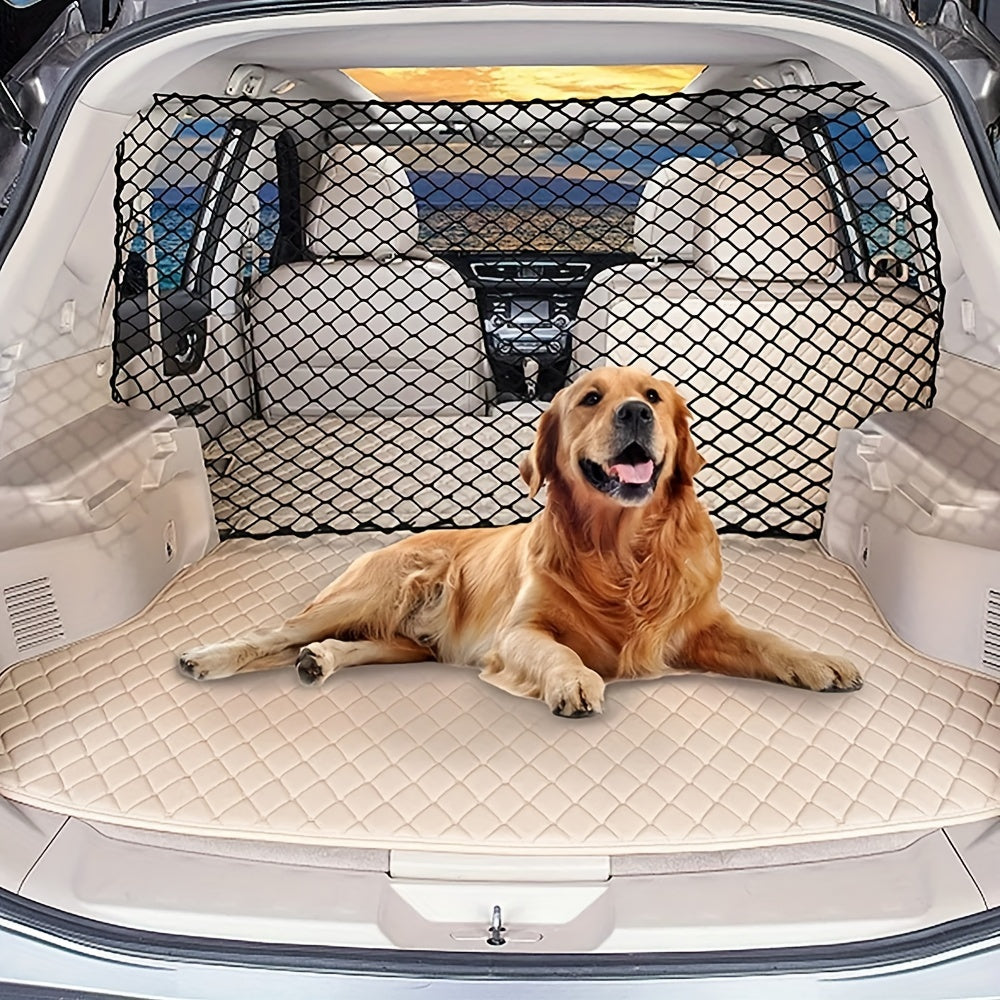 Durable Universal Fit RV HERO Car Trunk Barrier for Dogs - Elastic Pet Safety Fence with Plastic Vehicle Isolation Net for Pet Protection