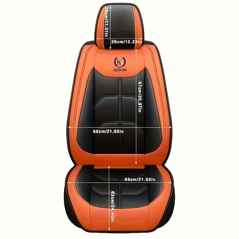1-Piece Front Driver Seat Premium PU Leather Car Seat Cover - Fits Most Cars, SUVs, Vans, and Trucks!