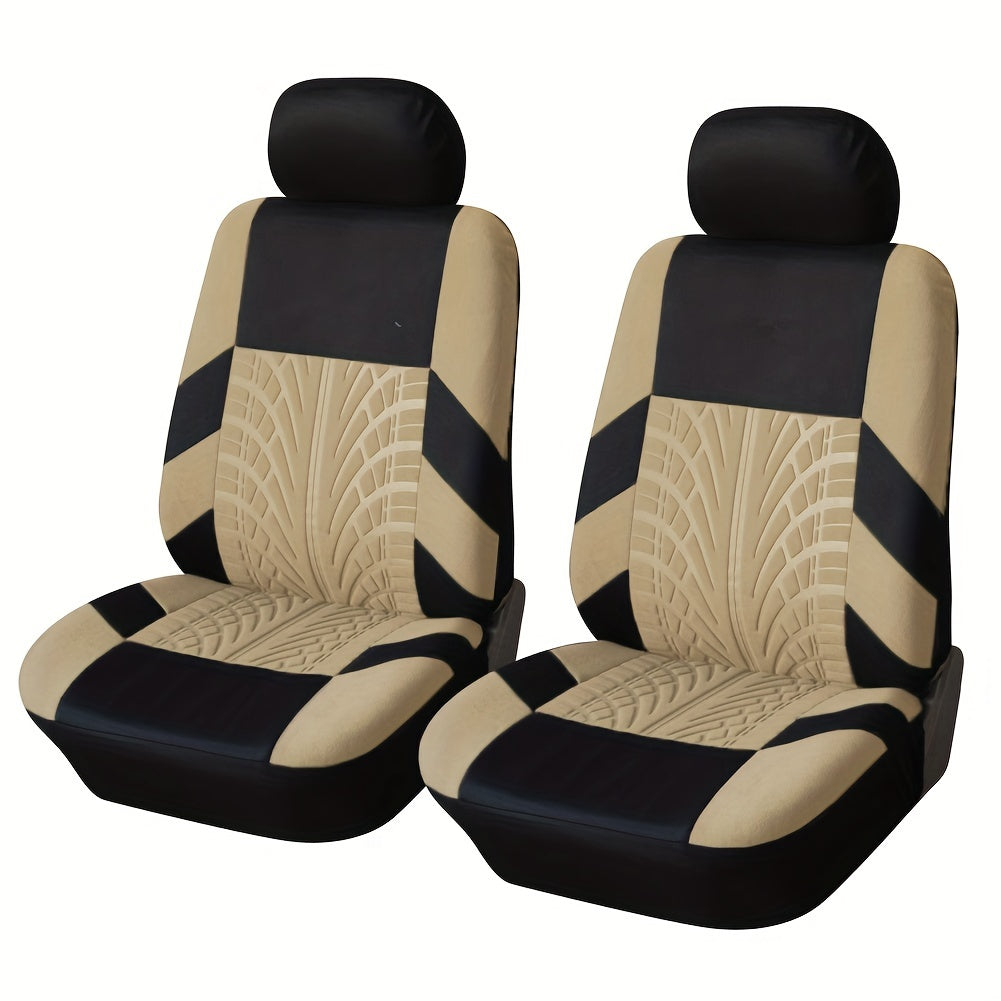 Quilted Car Seat Cover Set - Full Front & Rear Protection - Universal Fit for SUV, Sedan, Van - Airbag Safe, Premium Cloth, Durable & Stylish Design