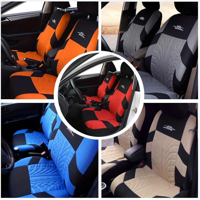 Fashion Tire Track Detail Style Universal Car Seat Covers Fits Most Brand Vehicle