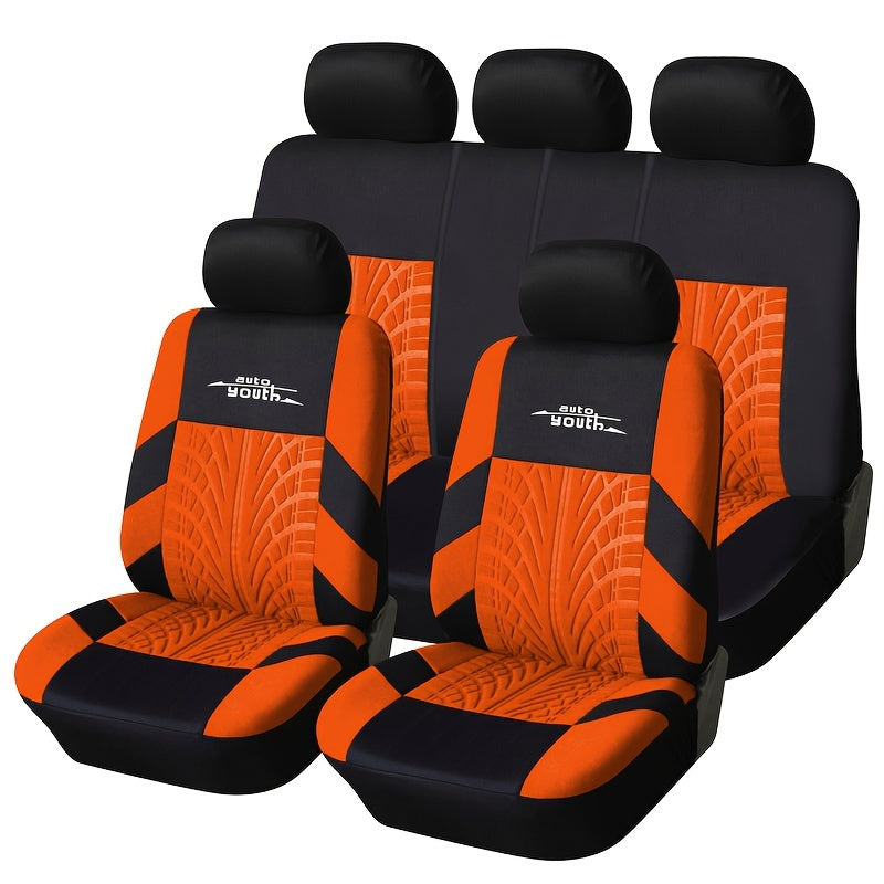 Fashion Tire Track Detail Style Universal Car Seat Covers Fits Most Brand Vehicle