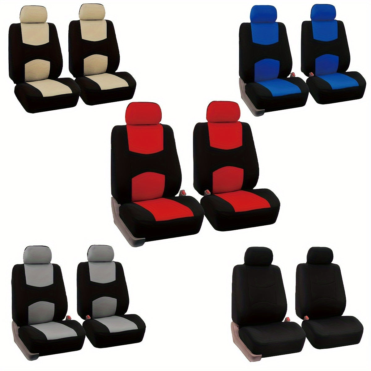 Two Tablet Fabric Universal Car Seat Covers for Front Seats