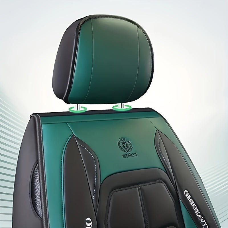 1pc PU Leather Car Seat Cover - Red & Black Design, Front Seat Protector for Sedan or SUV, Durable All-Season Cushion Mat with "Original" Print, Hand Wash or Dry Clean Only, Car Seat Protection | Modern Seat Cover | PU Leathe