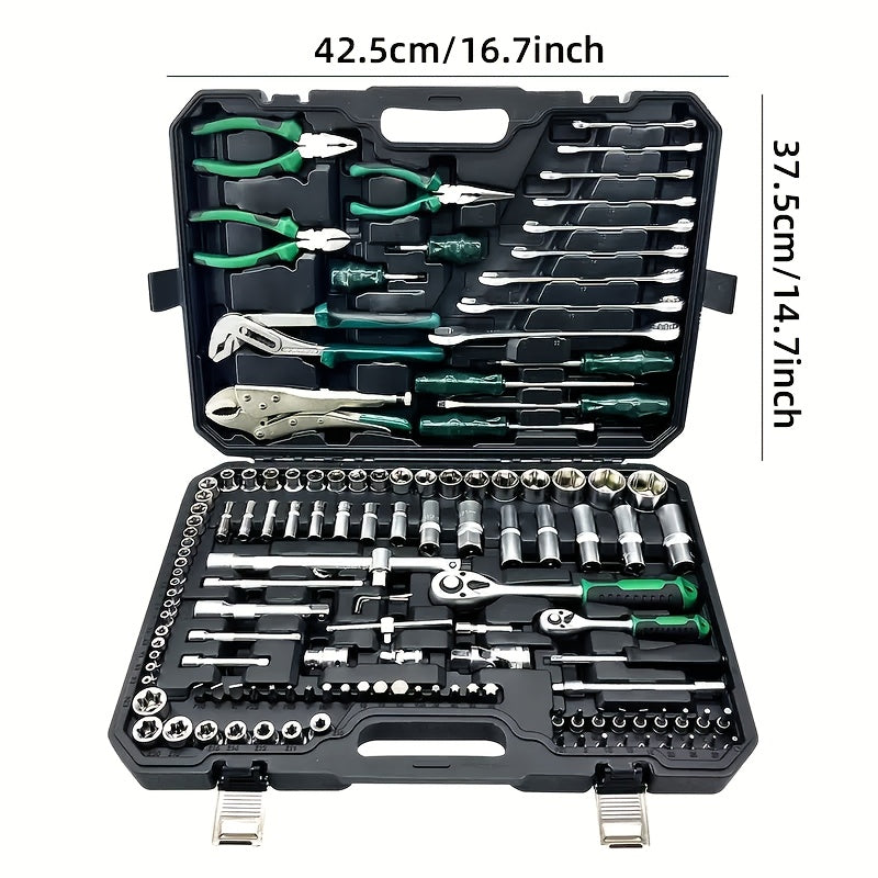131/46PCS High Quality Toolbox, New High Quality Precision Maintenance Kit, Suitable For Automobile Maintenance, Home Furniture Maintenance, Daily Life Maintenance And Other Environment Maintenance Work.