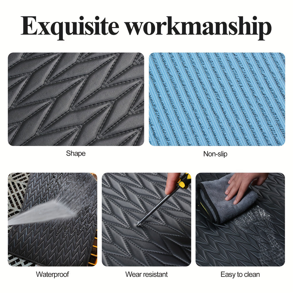 1 Set, Custom PU Leather Car Floor Mats for BYD Yuan Plus Atto 3, 2022-2024, Non-Slip, Waterproof, All-Weather, Durable, Left Drive, Special Foot Pad, Auto Interior Accessories