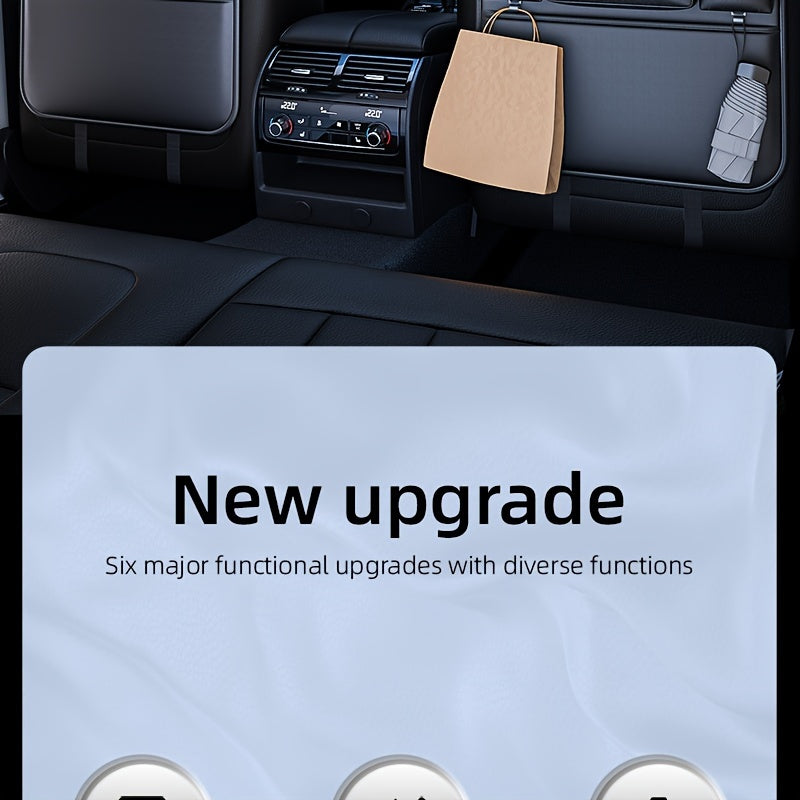 1 Piece Of PU Leather New Car Backrest Storage Bag, Car Seat Backrest Storage Hanging Bag, Rear Shelf Storage Mesh Bag, Universal