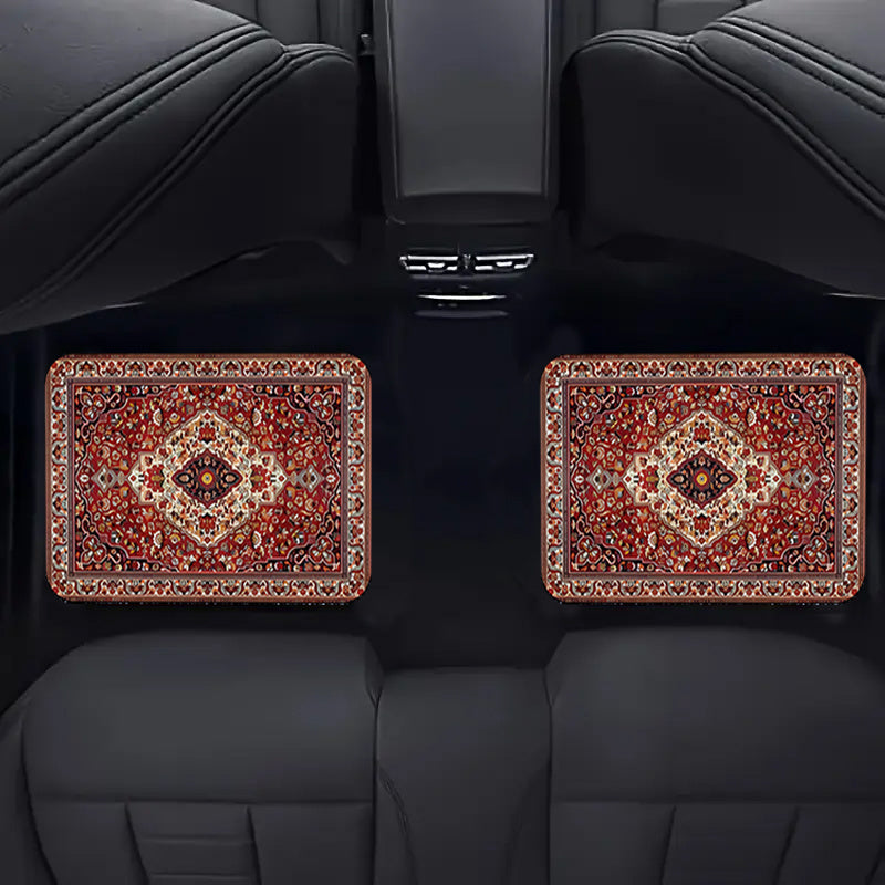 Set of 4 Universal Vintage Moroccan Car Floor Mats, Suitable for Front And Rear Seat Protection in All Vehicles, Stylish And Durable Automotive Accessories, All-Season Car Carpets for Interior Decoration, Enhancing Your Car'S