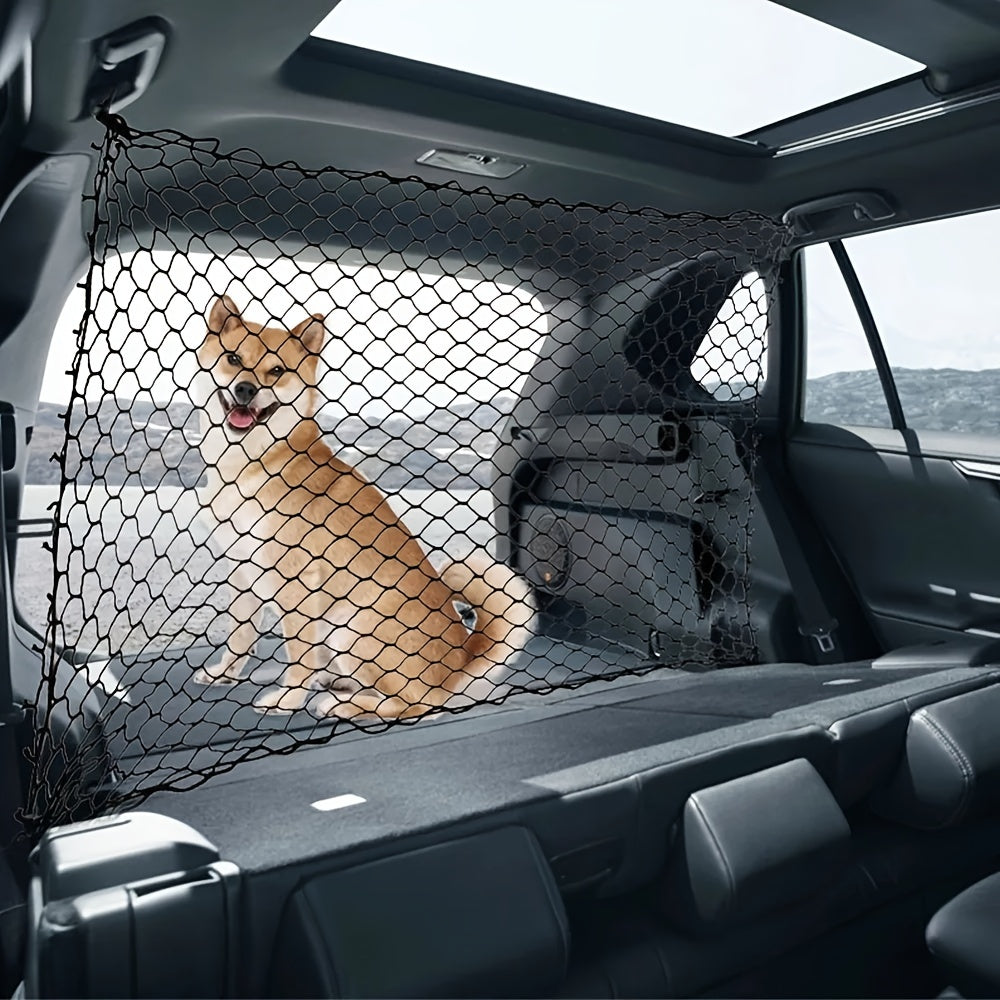 Durable Universal Fit RV HERO Car Trunk Barrier for Dogs - Elastic Pet Safety Fence with Plastic Vehicle Isolation Net for Pet Protection