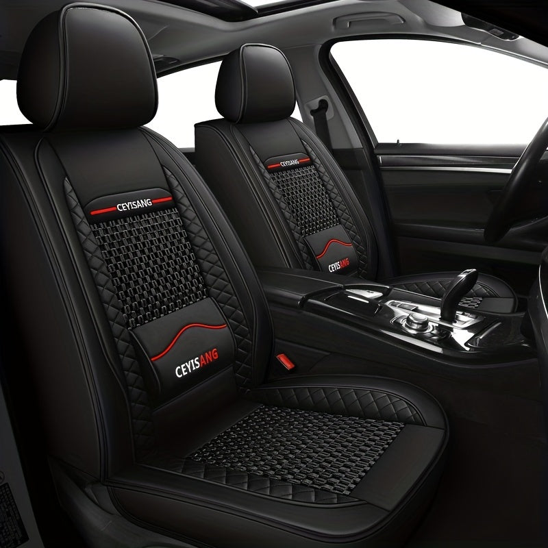 Universal Motors Car Seat Cover Ice Silk PU Leather Waist Cushion Anti Slip And Breathable 1Pcs Durable InteriorAuto Accessories