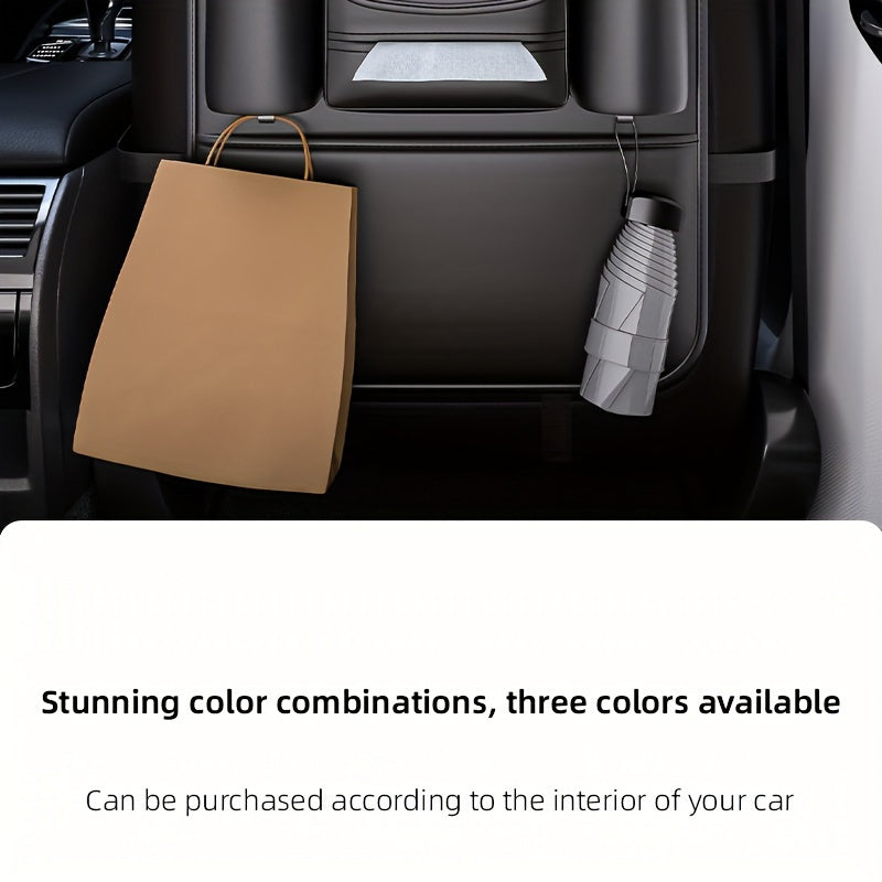 1 Piece PU Leather Universal Car Seat Back Storage Bag - Large Capacity Multifunctional Pocket with Rear Storage for Organizing Essentials