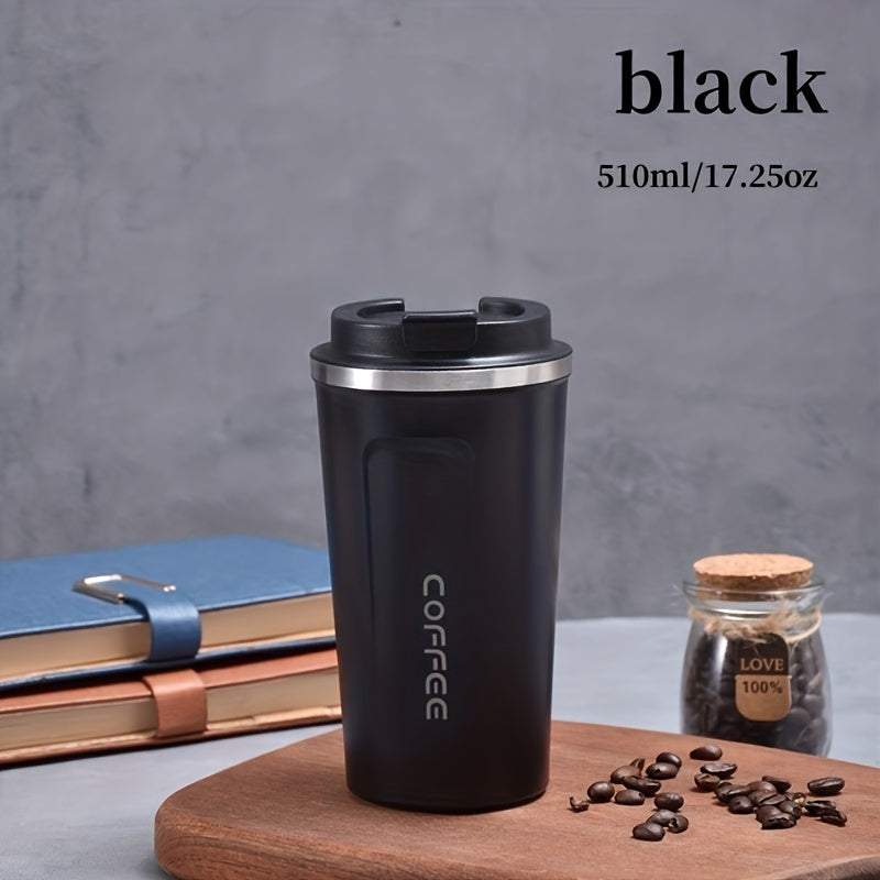 17.25oz Stainless Steel Insulated Travel Mug - Reusable Coffee Cup for Hot & Cold Beverages, Multipurpose, Eco-Friendly, Hand Wash, Ideal for Holidays & Graduation Gifts
