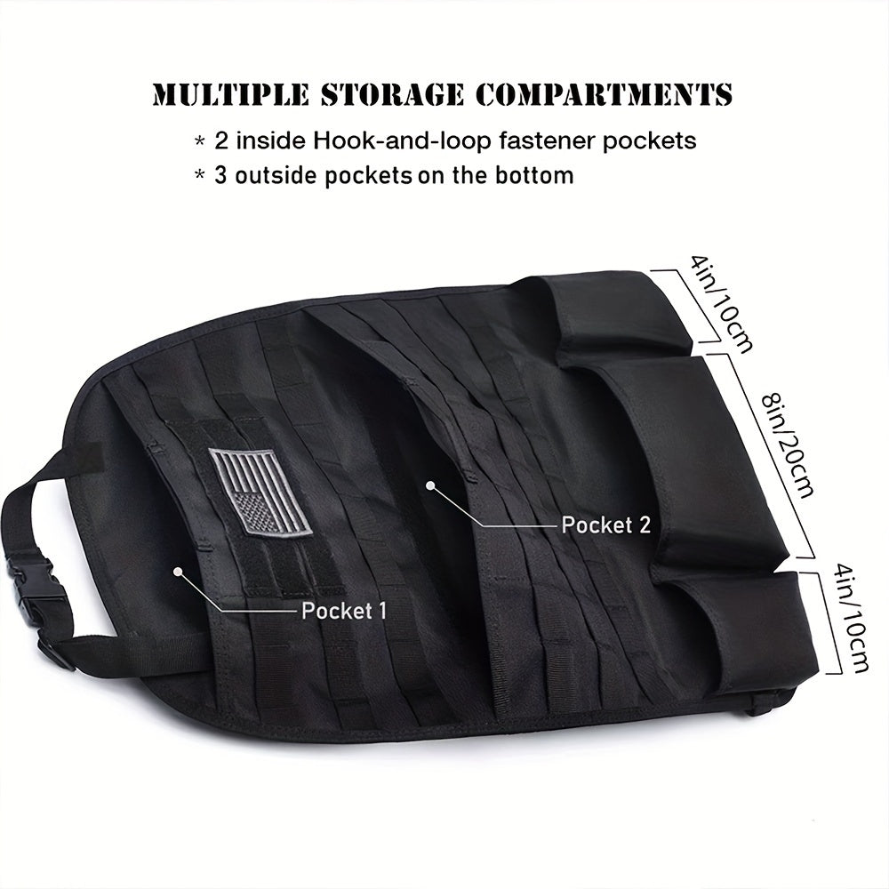 Car Seat Back Organizer - Upgraded Tactical Molle Vehicle Panel Universal Fit Car Seat Cover Protector with Multiple Pockets for Truck SUV MPV Saloon Van
