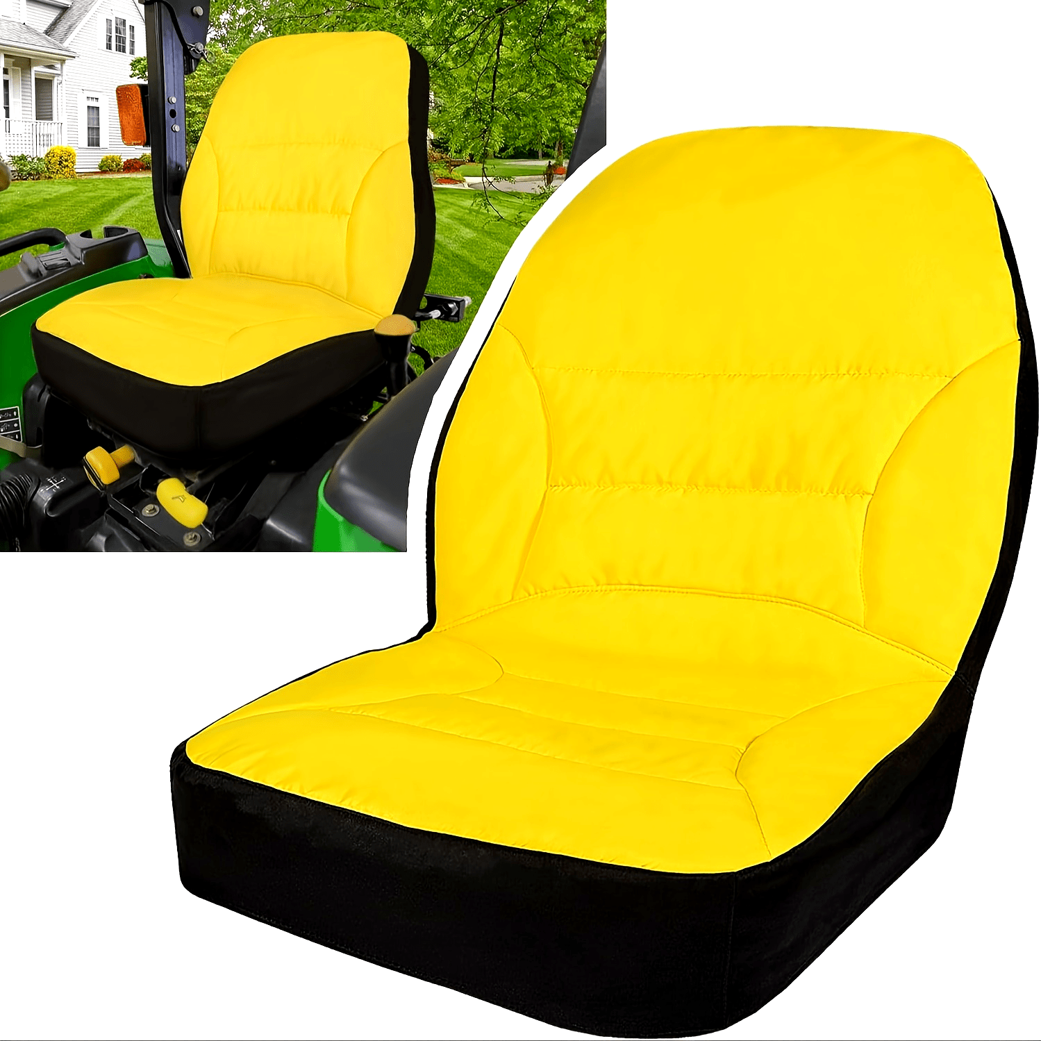 [1pc Durable Tractor Seat Cover] 1pc BINAZON Tractor Seat Cover, Compatible with 3E, 3R, 4M Series, 1023E, Durable Fabric, Universal Fit, Easy Installation, Protective Cushion for Farm Equipment