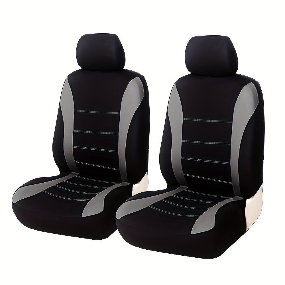 Car Seat Covers, Polyester Front Pairs Gray Black Tan Blue Red Car Seat Cushion Universal Car Seat Protector Auto Accessories Fashion Decoration