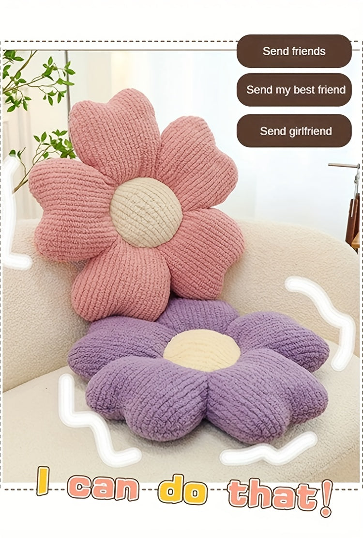[1pc Breathable Flower Seat Cushion] 1pc Home Decorative Cushion, Breathable Flower Seat Cushion, Table Chair Cushion Floor Pillow For Sofa Couch Bed Office