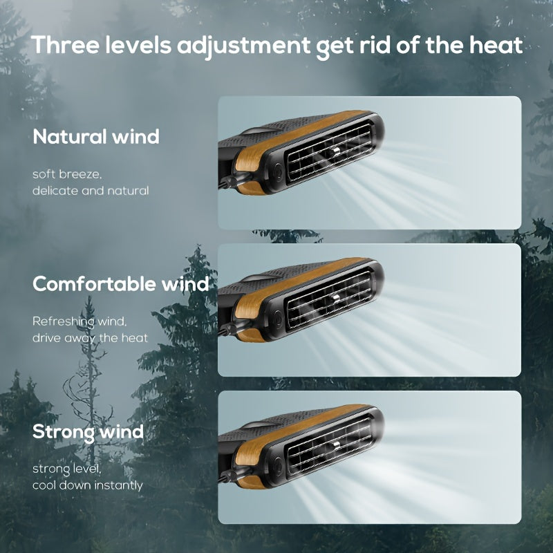 3-Speed MEMO Portable Car Seat Fan - USB Powered, Leafless Design for Vehicle Comfort, Adjustable Cooling for Headrest & Backrest, No Battery Required