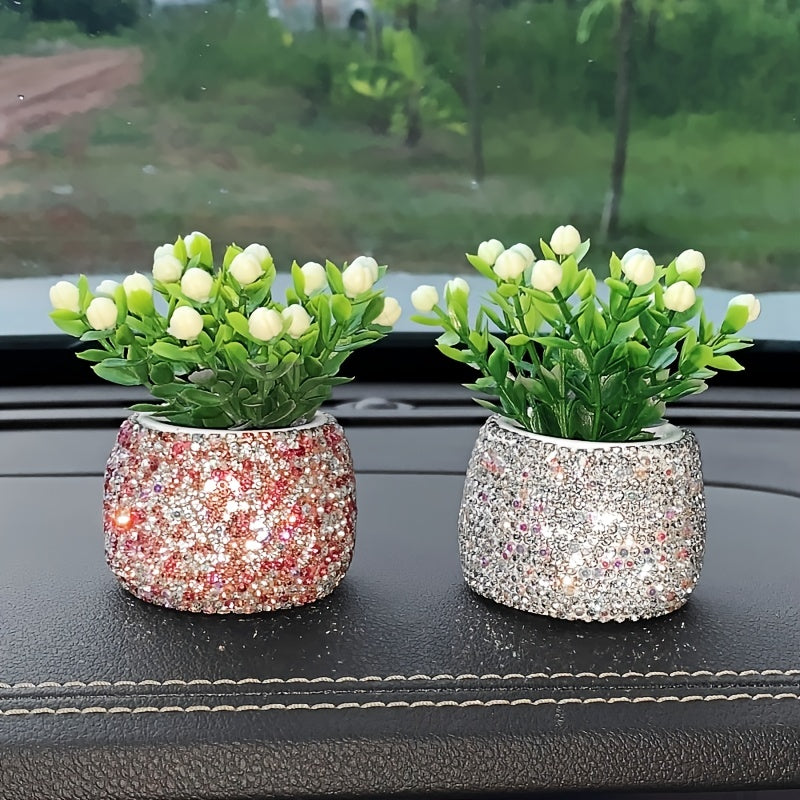 Shimmering Glam Car Aromatherapy Ornaments - Invigorating Scents for Womens Luxurious Interior Decor