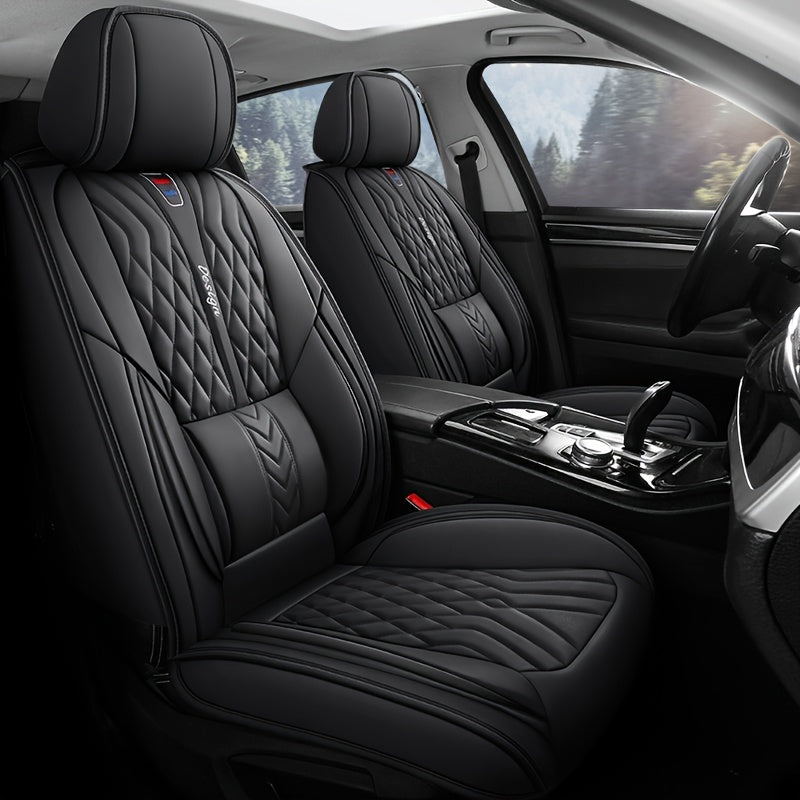 Luxurious And Stylish Five-seater Car Seat Covers Made Of Durable PU Leather, Suitable For All Seasons, Providing Full Cover For The Seats.