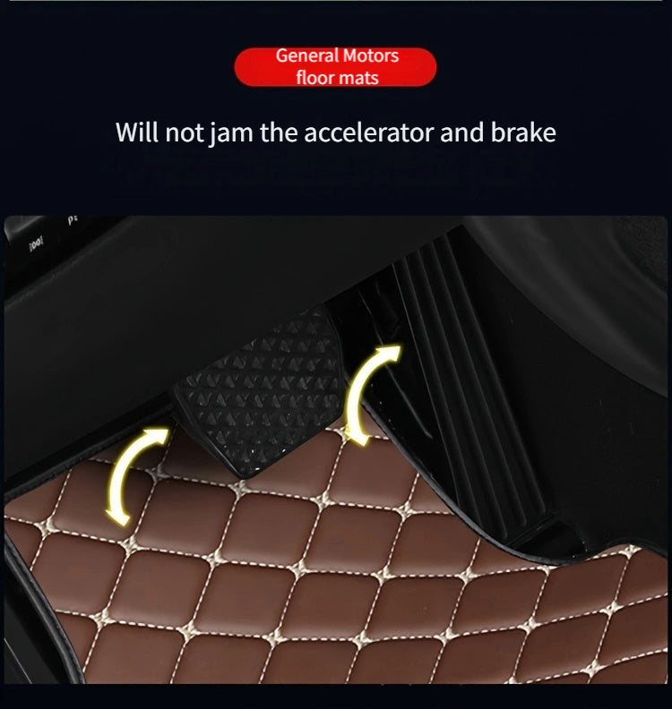 Universal Fit 4-Piece Car Floor Mats Set - Durable PVC Leather Embroidered Vehicle Foot Pads, Waterproof and Wear-Resistant Auto Floor Liners