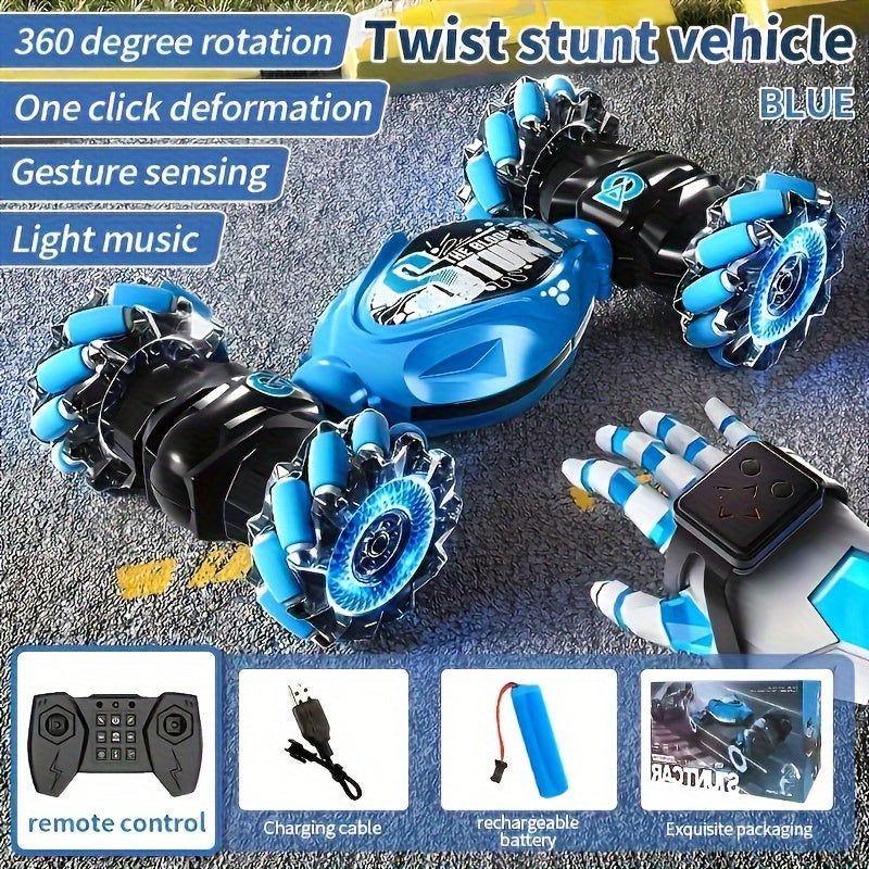 2.4G Remote Control Deformable 360 Degree Rotation Four-Wheel Drive Eohemoral Stunt Off-Road Vehicle Toy for Halloween, Christmas Gift