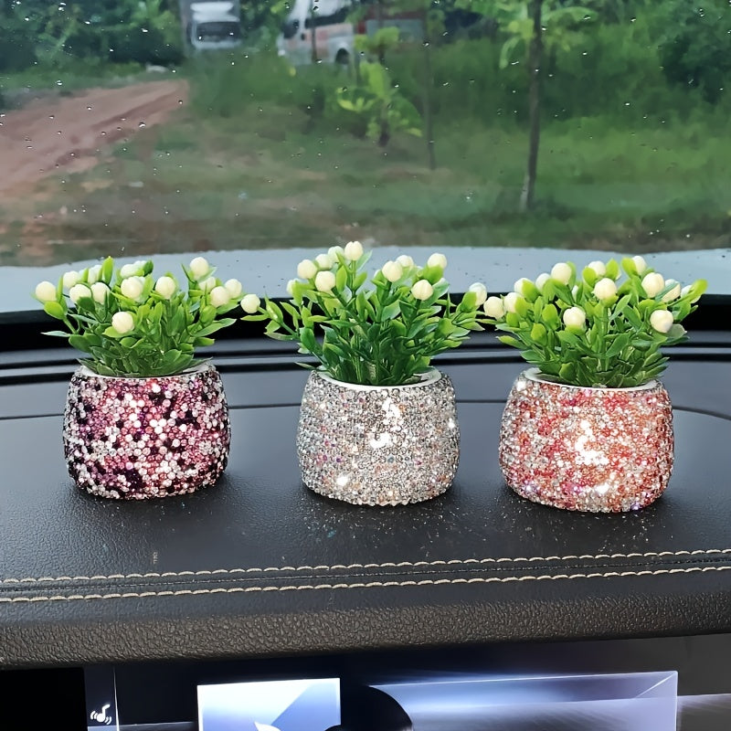 Shimmering Glam Car Aromatherapy Ornaments - Invigorating Scents for Womens Luxurious Interior Decor