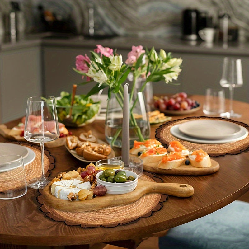 24pcs Vintage Wood Grain Paper Placemats, Decorative Disposable Napkins for Wedding, Birthday, Multipurpose Use - Eco-Friendly Paper Material, Perfect for Christmas, Halloween, Thanksgiving - Versatile Themed Napkin Set for S