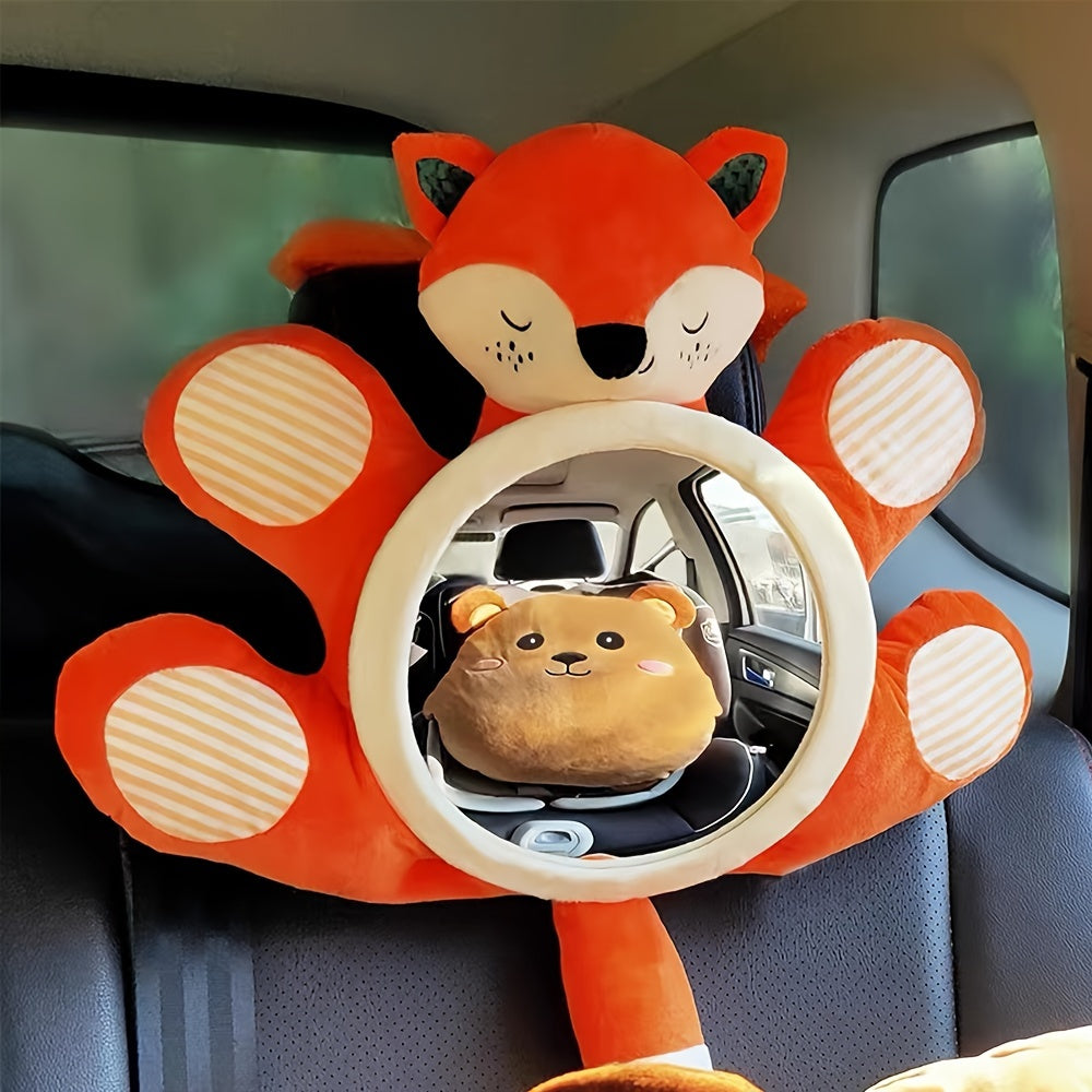 Creative Youngsters Large Multicolor Polyester Reverse Viewing Mirror - Enhance Safety, Interior Car Decoration, and Rear View Convenience - Doll Rearview Basket Mirror with Hanging Accessories