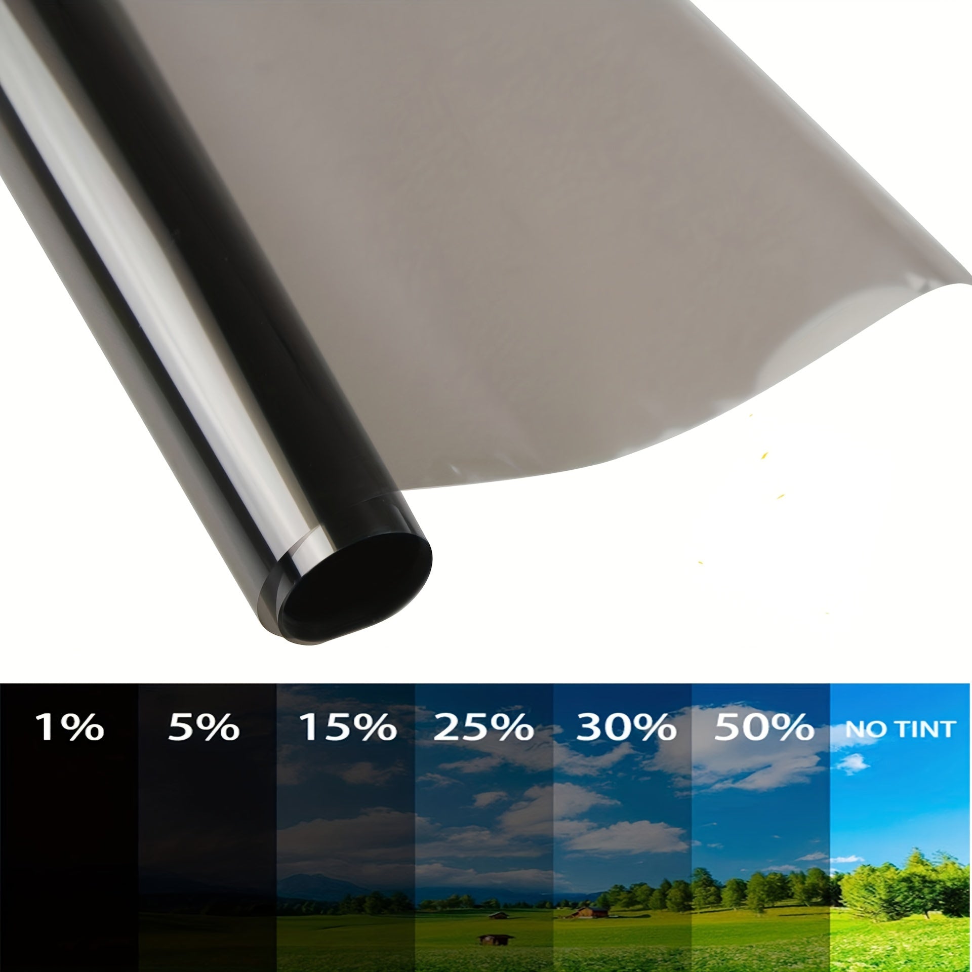 19.69inch*118.11inch Sun Film Car Glass Sunscreen Heat Insulation Black Car Window Film Car Roof Film