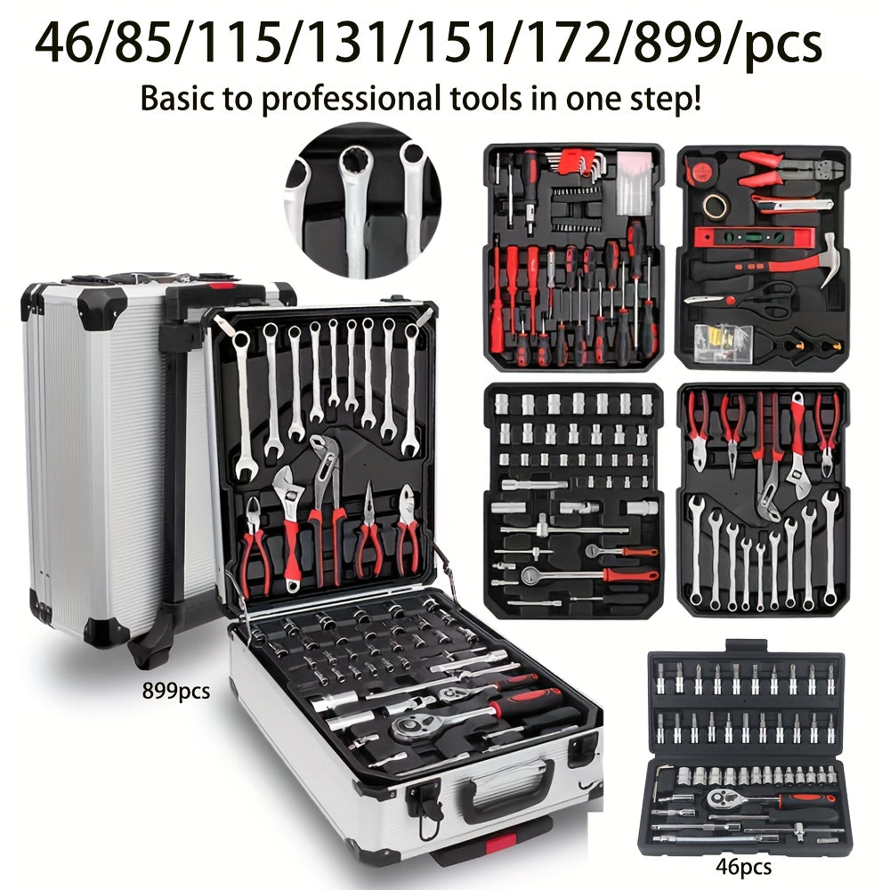 131/46PCS High Quality Toolbox, New High Quality Precision Maintenance Kit, Suitable For Automobile Maintenance, Home Furniture Maintenance, Daily Life Maintenance And Other Environment Maintenance Work.