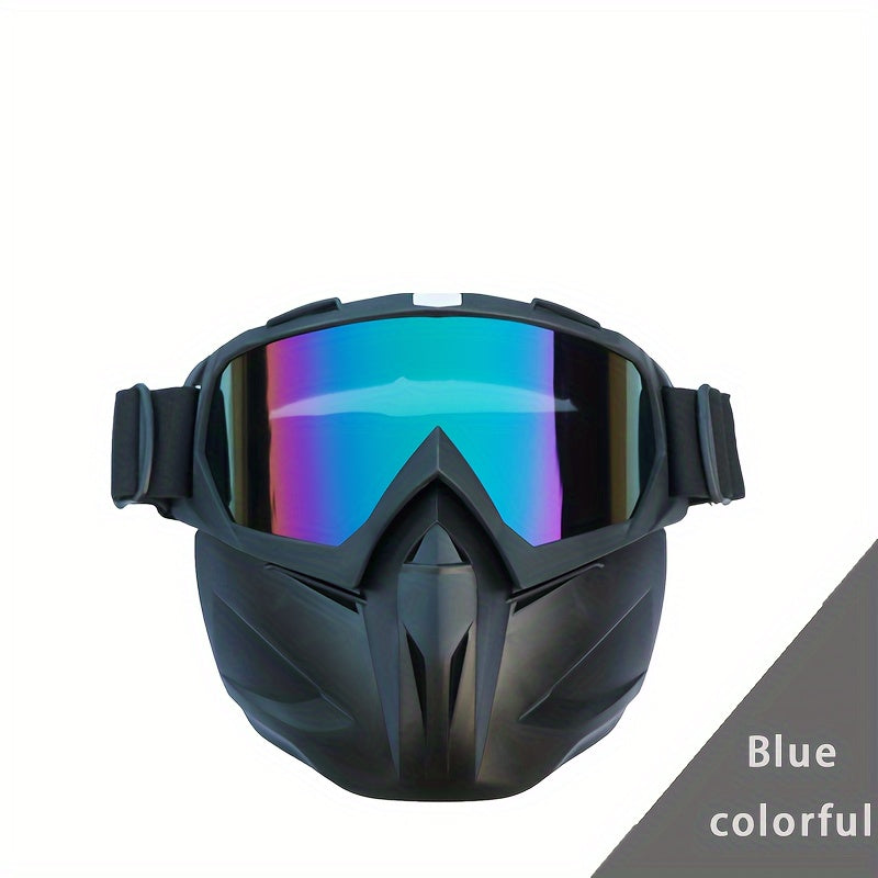 1pc Cool Motorcycle Protective Mask, Outdoor Sports Cycling Protective Glasses, Practicing Protective Mask, Electric Vehicle Glasses, Windproof Sand Dustproof Knight Mask