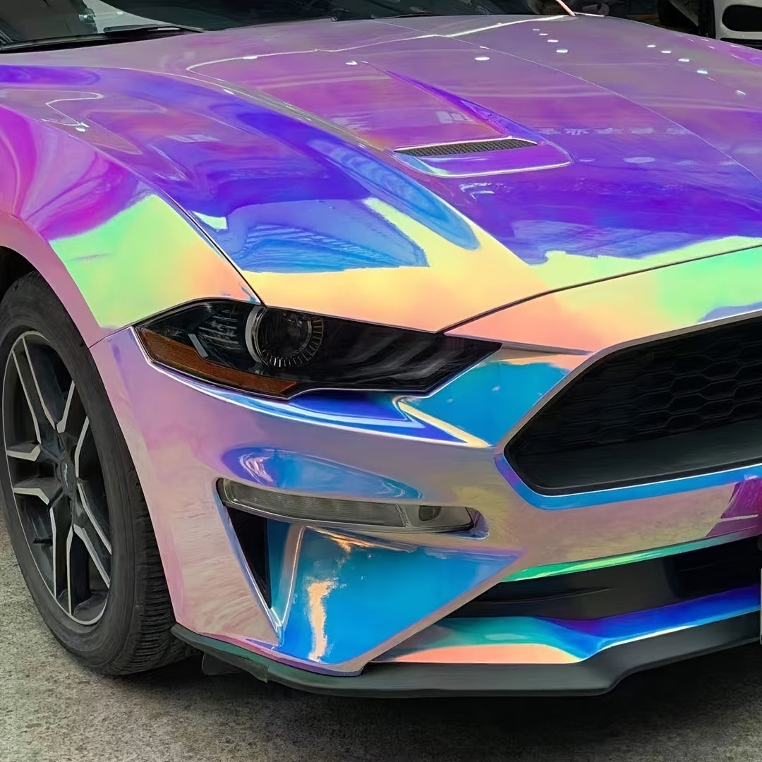 [Rainbow Gradient] PVC Rainbow Gradient Electroplated Vinyl Wrap | High-Quality | Universal Fit | Durable & Eye-Catching Design | Vehicle Customization
