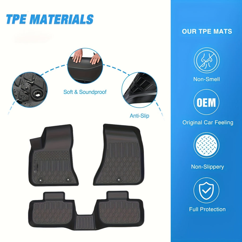 [TPE Floor Mats] Heavy Duty TPE Floor Liners | Non-Slip Textured Surface, All-Weather Protection, Easy to Clean Car Floor Mats for DODGE Charger RWD 2011-2023 & 300 RWD 2011-2023